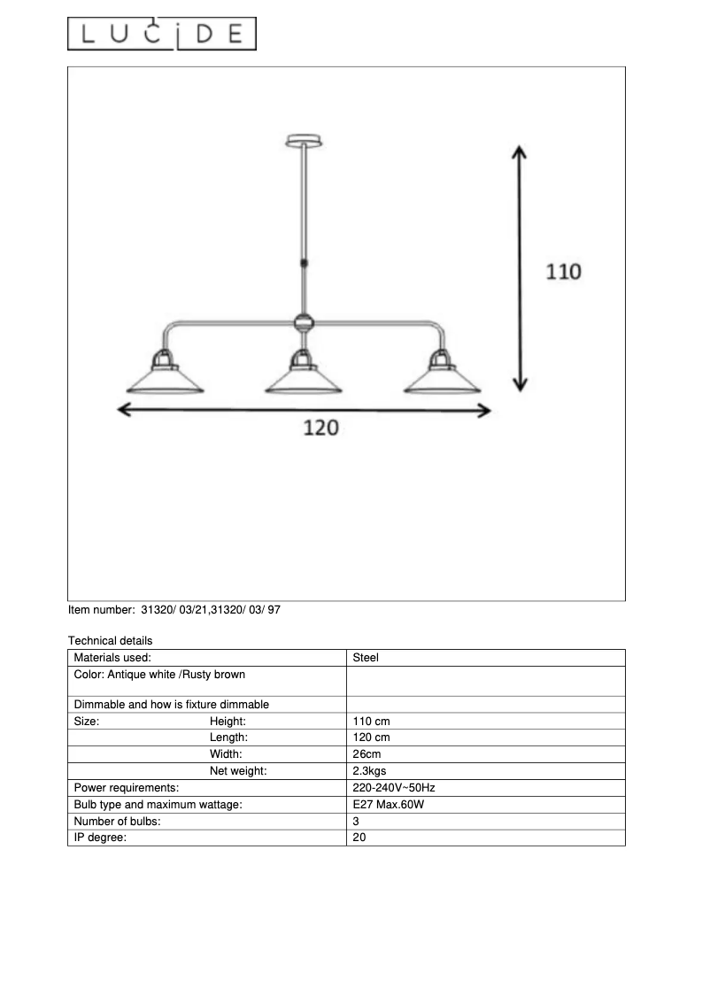 Page n°1 - Manuel utilisateur Lucide Berkley