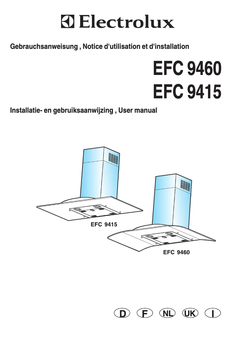 Page 1 de la notice Manuel utilisateur Electrolux EFC 9415