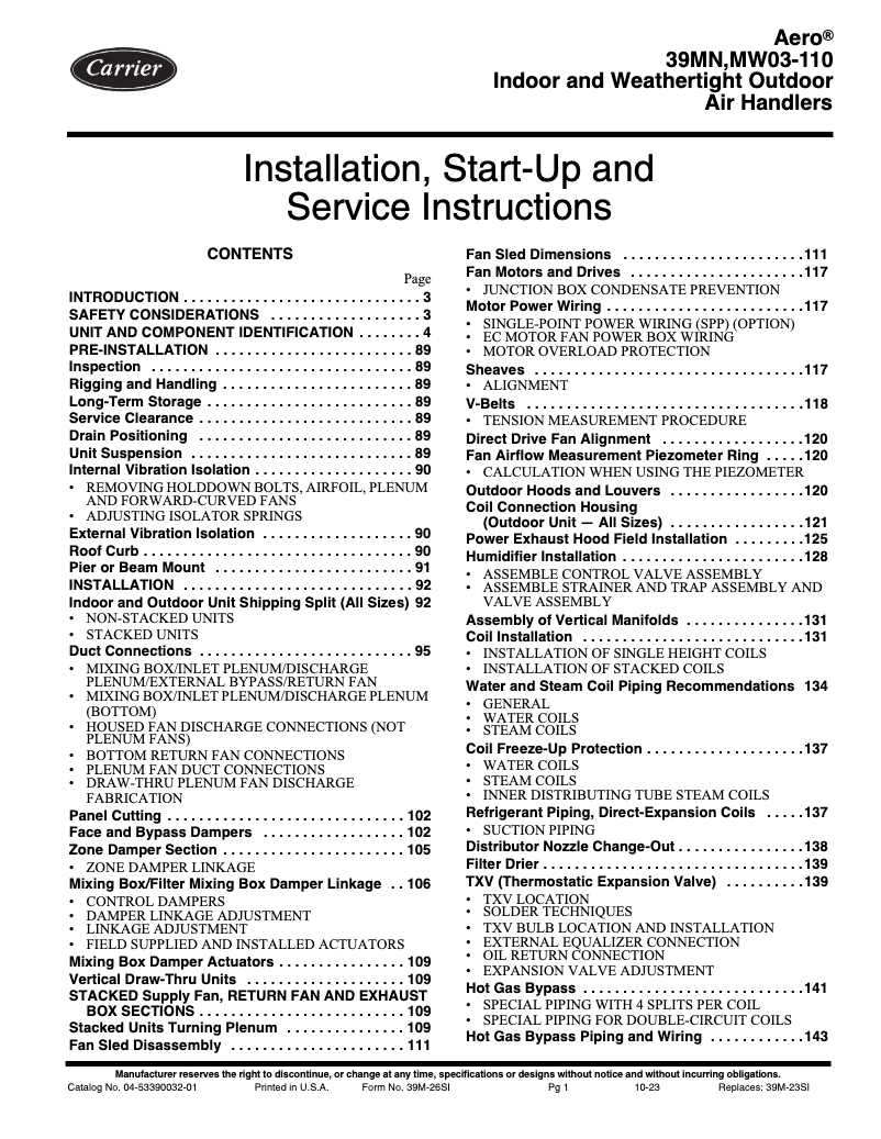 Image de la première page du manuel de l'appareil 39M