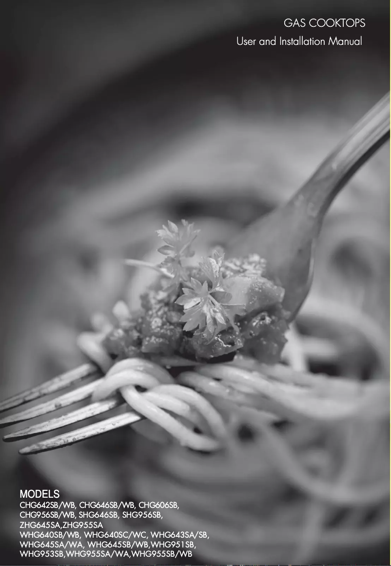 Image de la première page du manuel de l'appareil WHG645SB