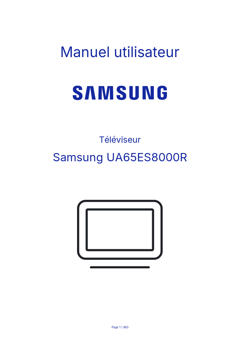 Image de la première page du manuel de l'appareil UA65ES8000R