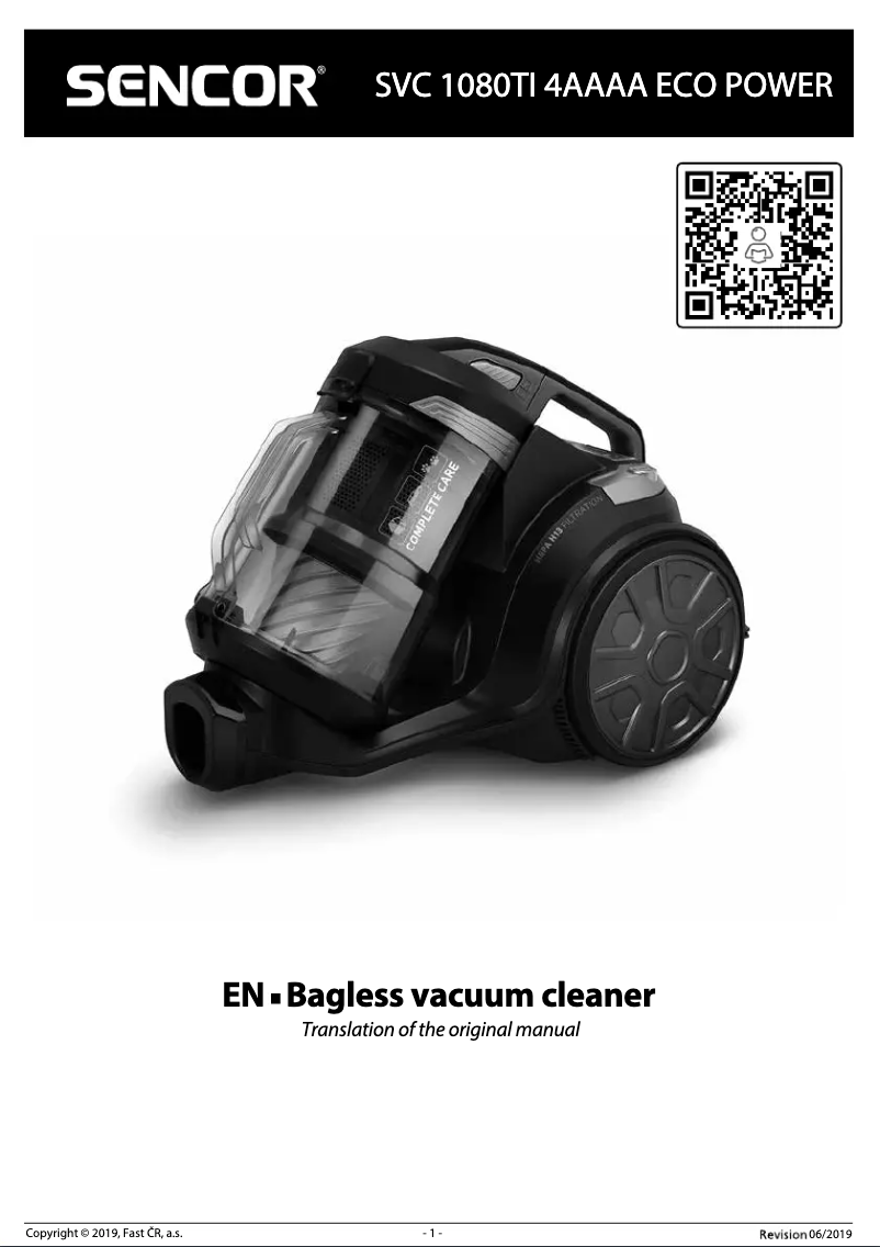 Page n°1 - Manuel utilisateur Sencor SVC 1080TI