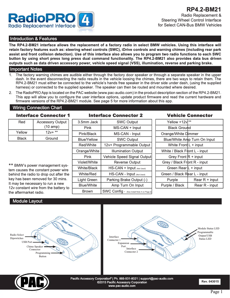 Page n°1 - Guide d'installation PAC RP4.2-BM21