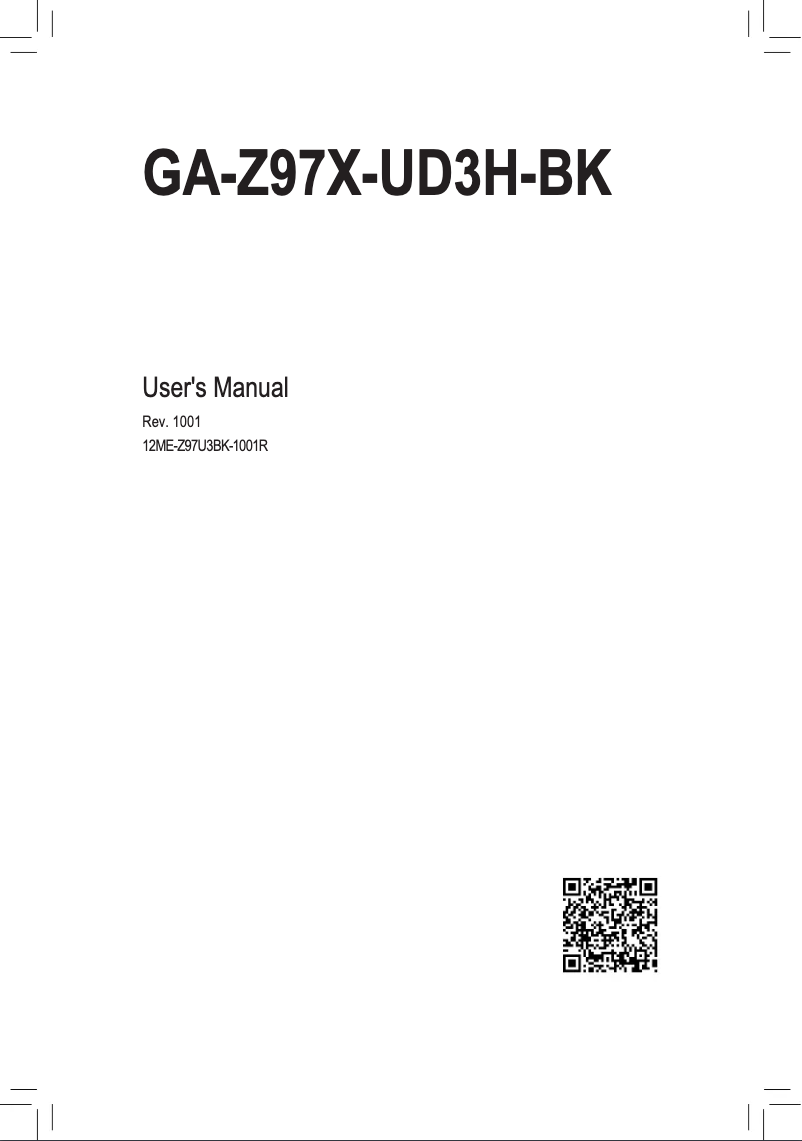 Page n°1 - Manuel utilisateur Gigabyte GA-Z97X-UD3H-BK