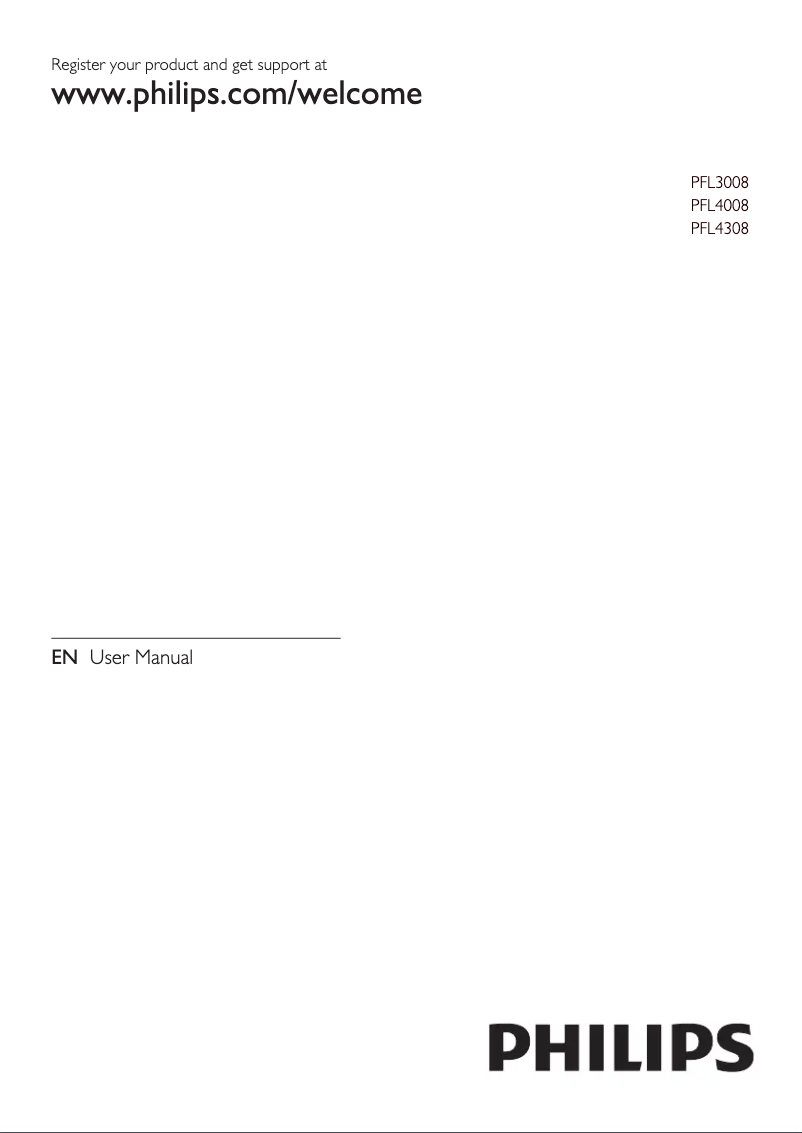 Page 1 de la notice Manuel utilisateur Philips 39PFL3008S