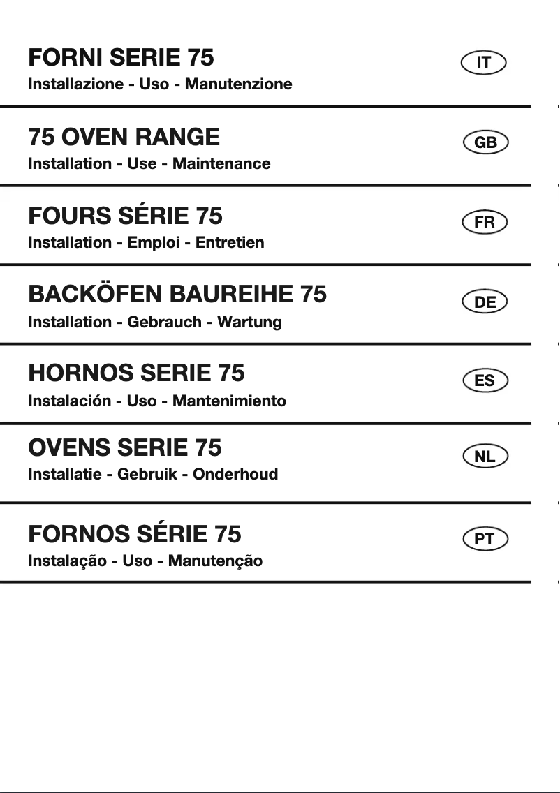 Page 1 de la notice Manuel utilisateur Fulgor Milano FUTO 7509 MT IX