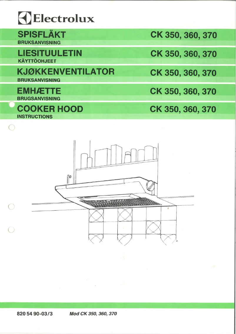 Page 1 de la notice Manuel utilisateur Electrolux CK350