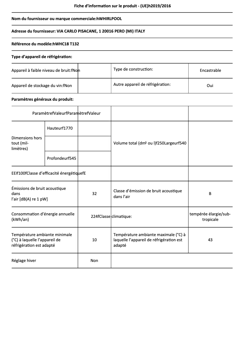 Image de la première page du manuel de l'appareil WHC18 T132