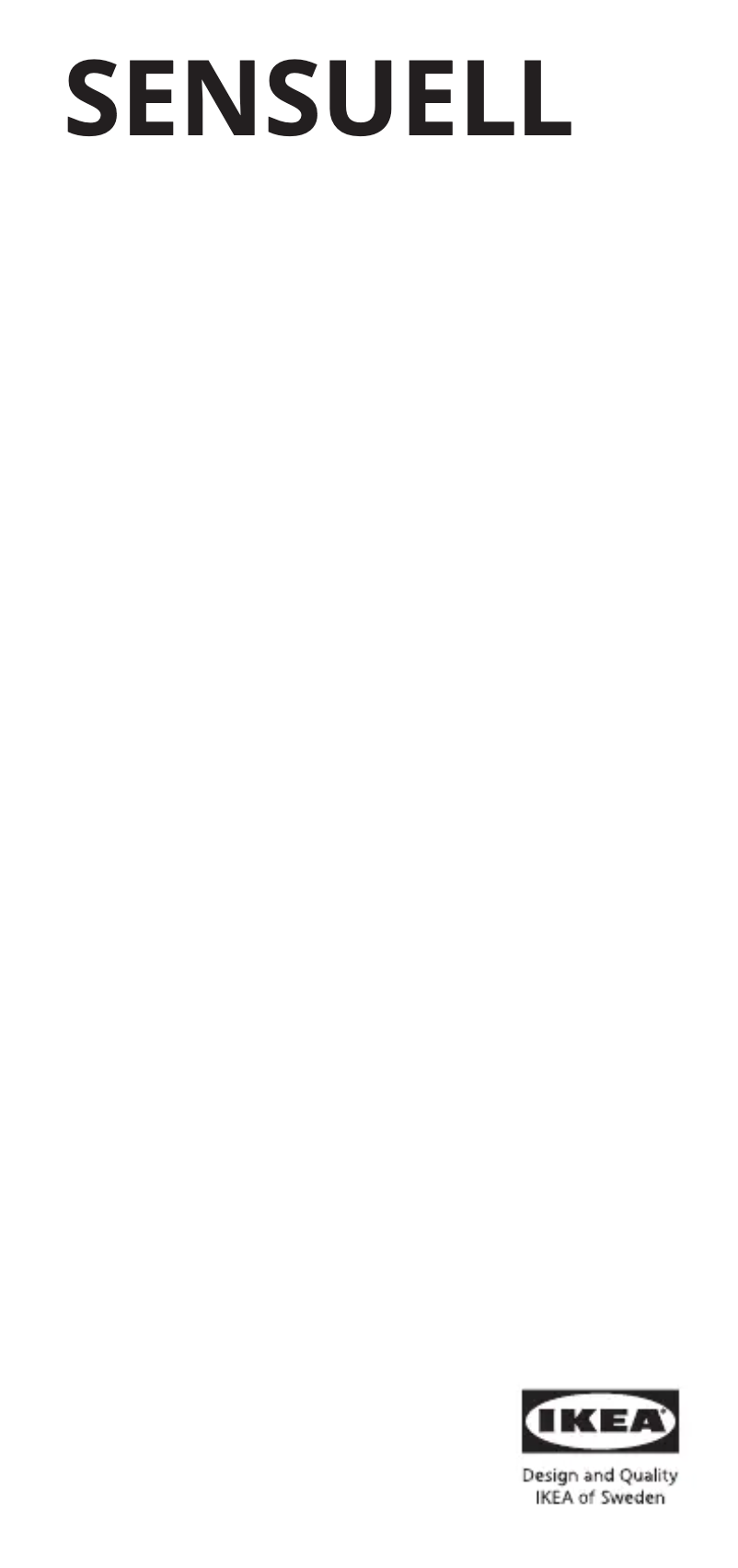 Page 1 de la notice Manuel utilisateur Ikea SENSUELL 703.245.48