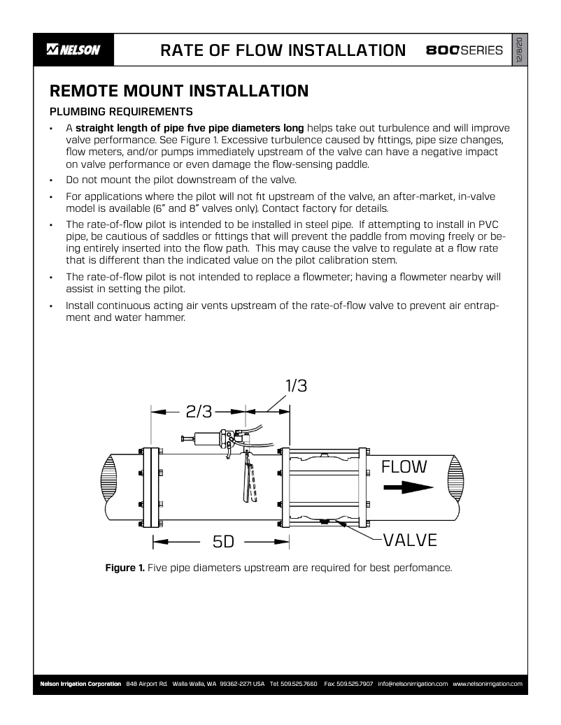 Página 1 del manual Guía de instalación Nelson 800 Series
