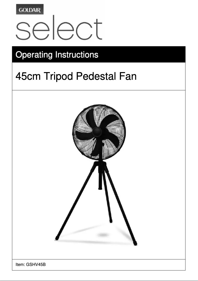 Page 1 de la notice Manuel utilisateur GoldAir GSHV45B