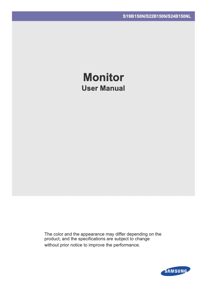 Image de la première page du manuel de l'appareil LS19B150NS