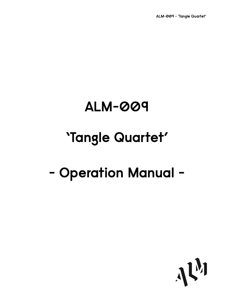 Image de la première page du manuel de l'appareil Tangle Quartet ALM-009