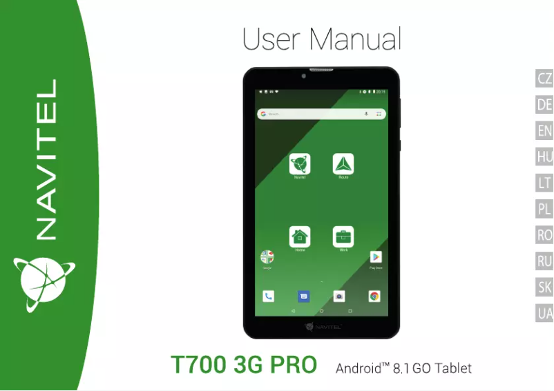 Image de la première page du manuel de l'appareil T700 3G PRO