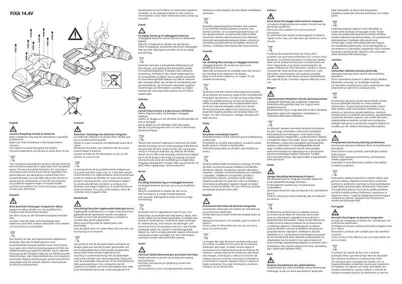 Page 1 de la notice Manuel utilisateur Ikea FIXA 703.175.81