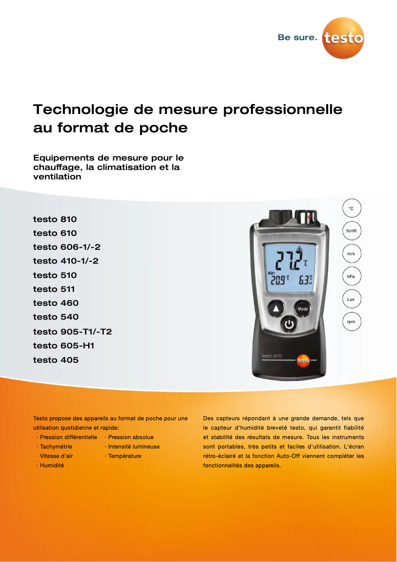 Page n°1 - Brochure Testo 460
