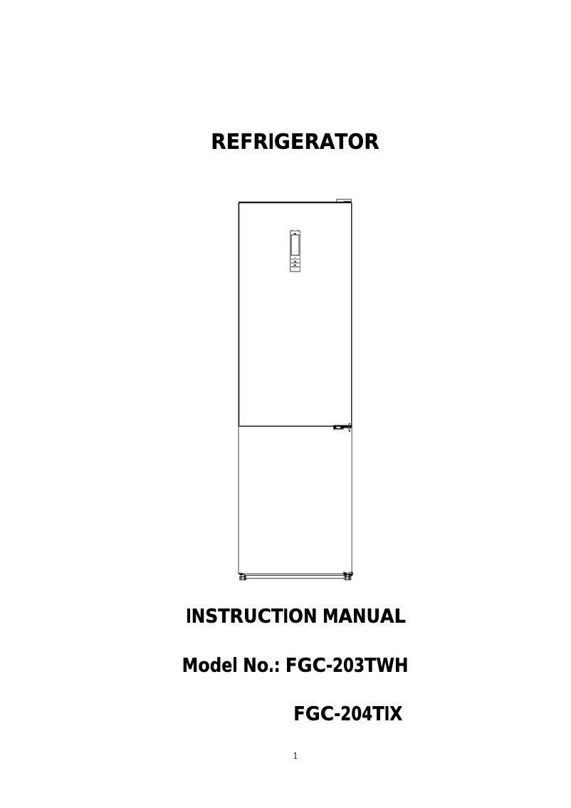 Page n°1 - Manuel utilisateur Infiniton FGC-203TWH