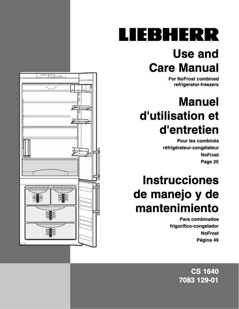 Page 1 de la notice Manuel utilisateur Liebherr CS 1640