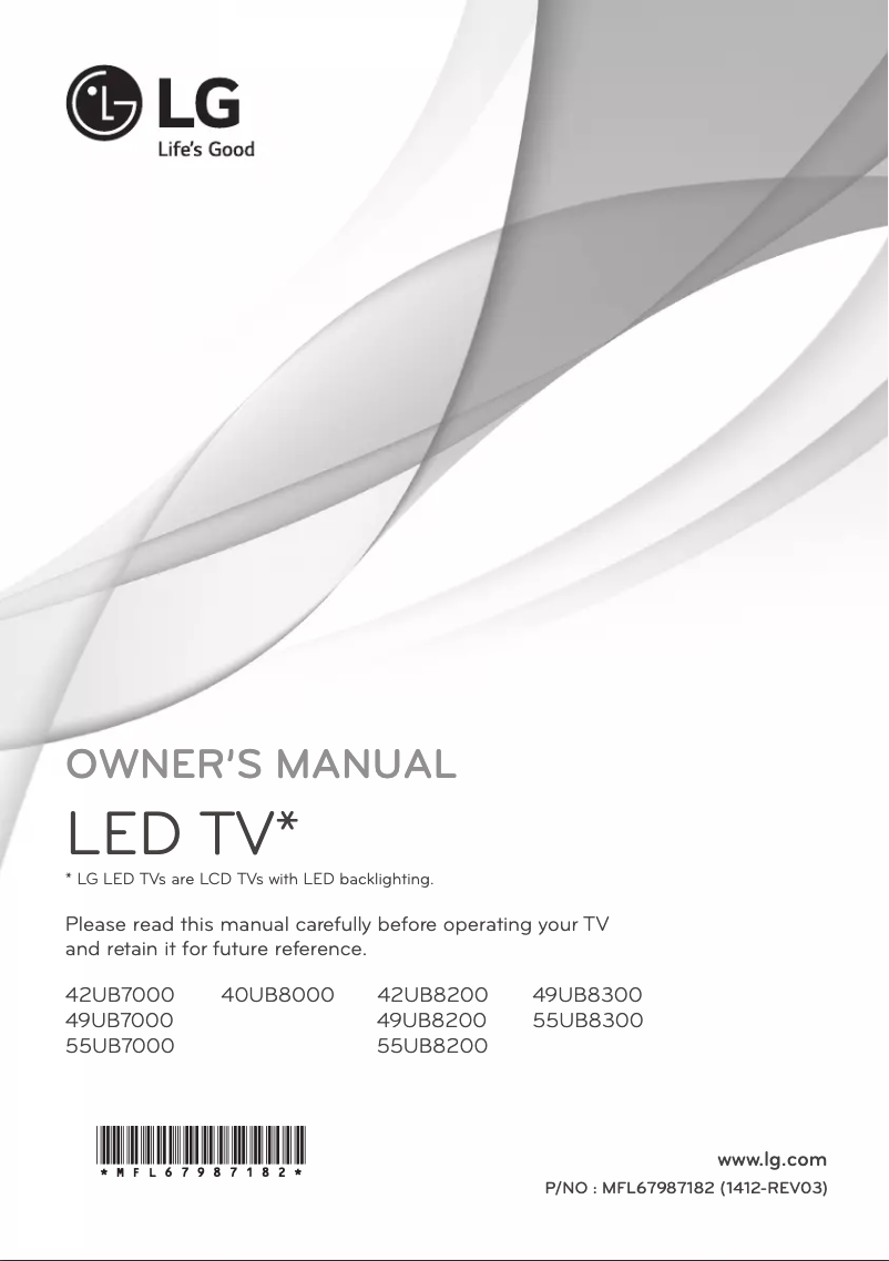 Page 1 de la notice Manuel utilisateur LG 55UB7000