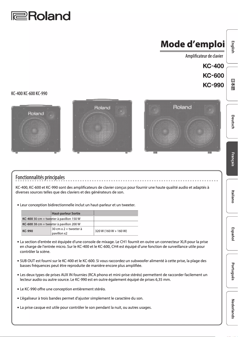 Image de la première page du manuel de l'appareil KC-600