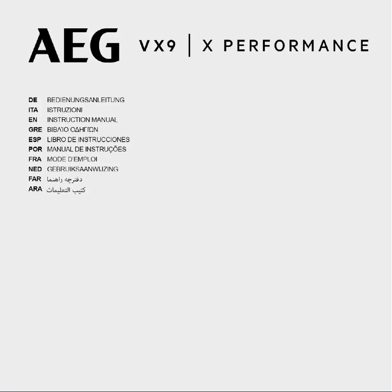 Page 1 de la notice Manuel utilisateur AEG VX9-2-TM-E