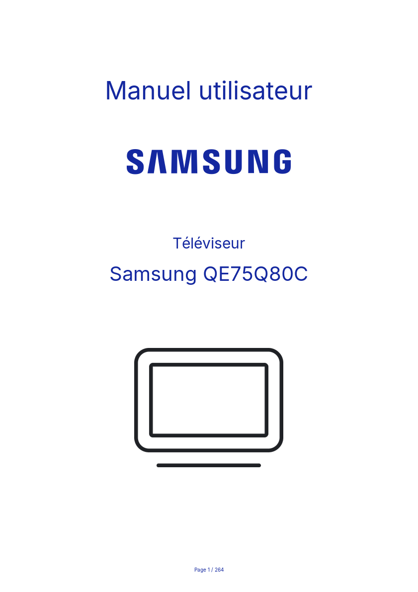 Page n°1 - Manuel utilisateur Samsung QE75Q80C