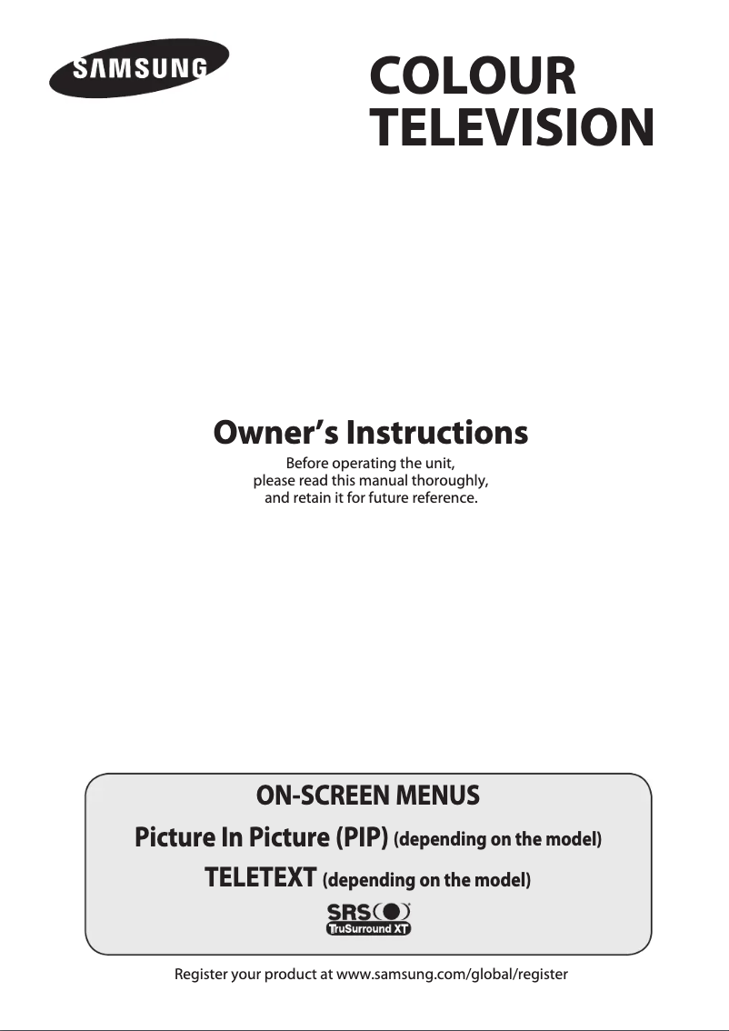Page 1 de la notice Manuel utilisateur Samsung WS-32Z318T