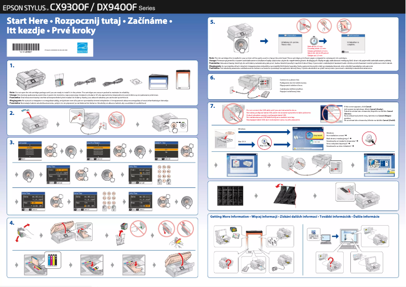 Page 1 de la notice Guide d'installation Epson Stylus DX9400F