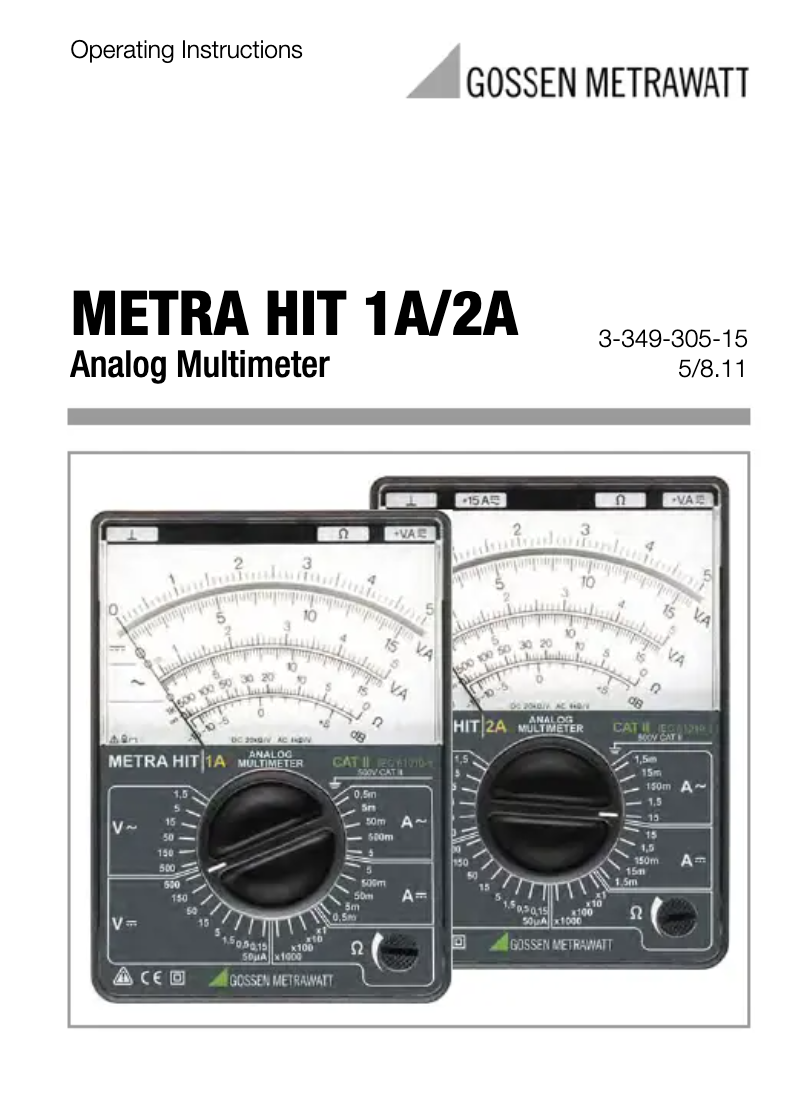 Página 1 del manual Manual de usuario Gossen Metrawatt Metrahit 1A