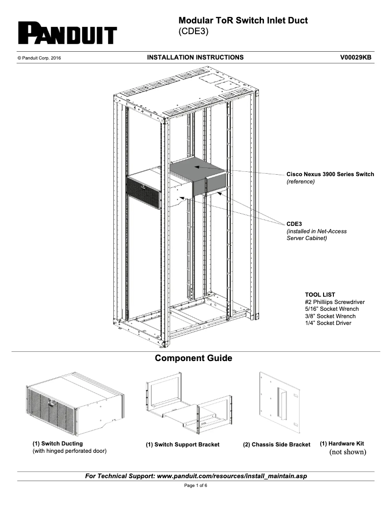 Page n°1 - Guide d'installation Panduit CDE3
