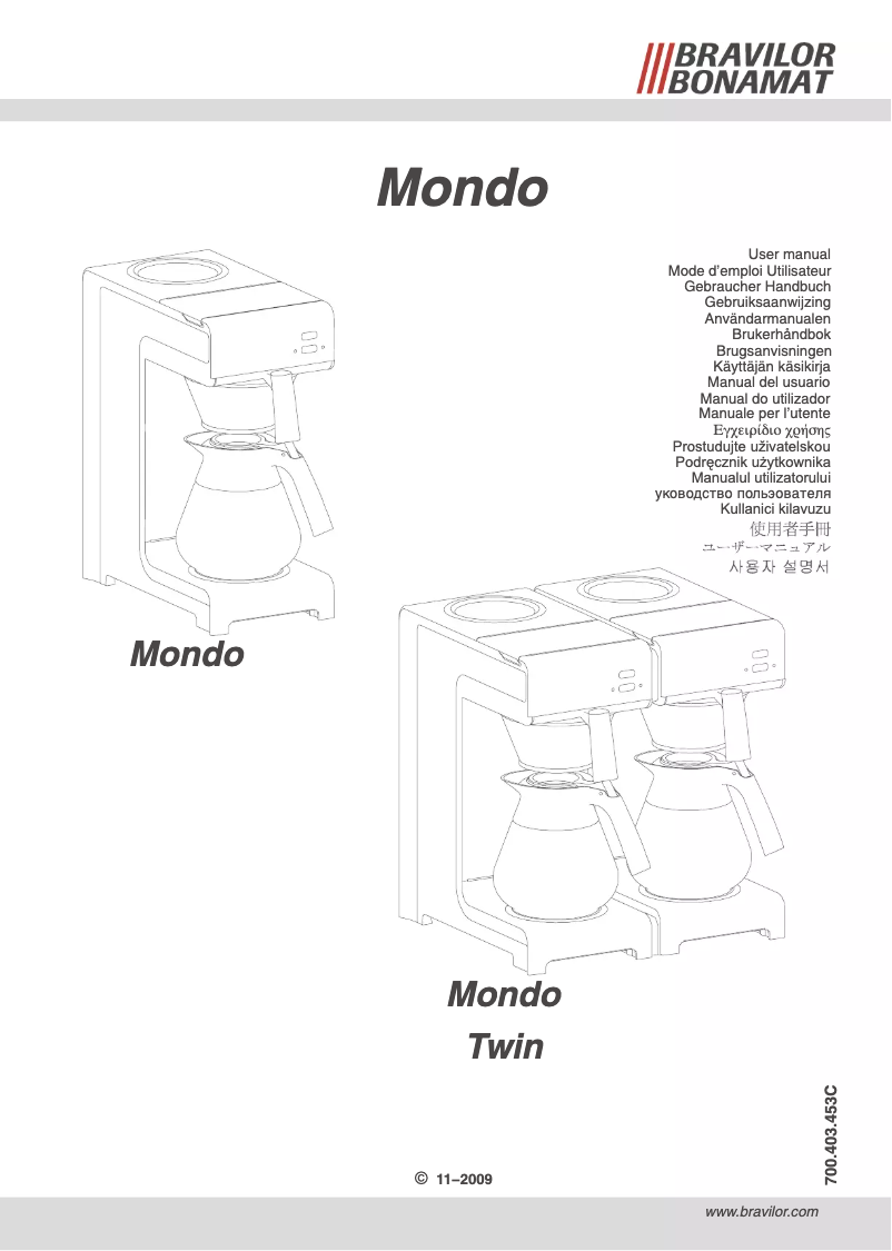 Page n°1 - Manuel utilisateur Bravilor Bonamat Mondo Twin