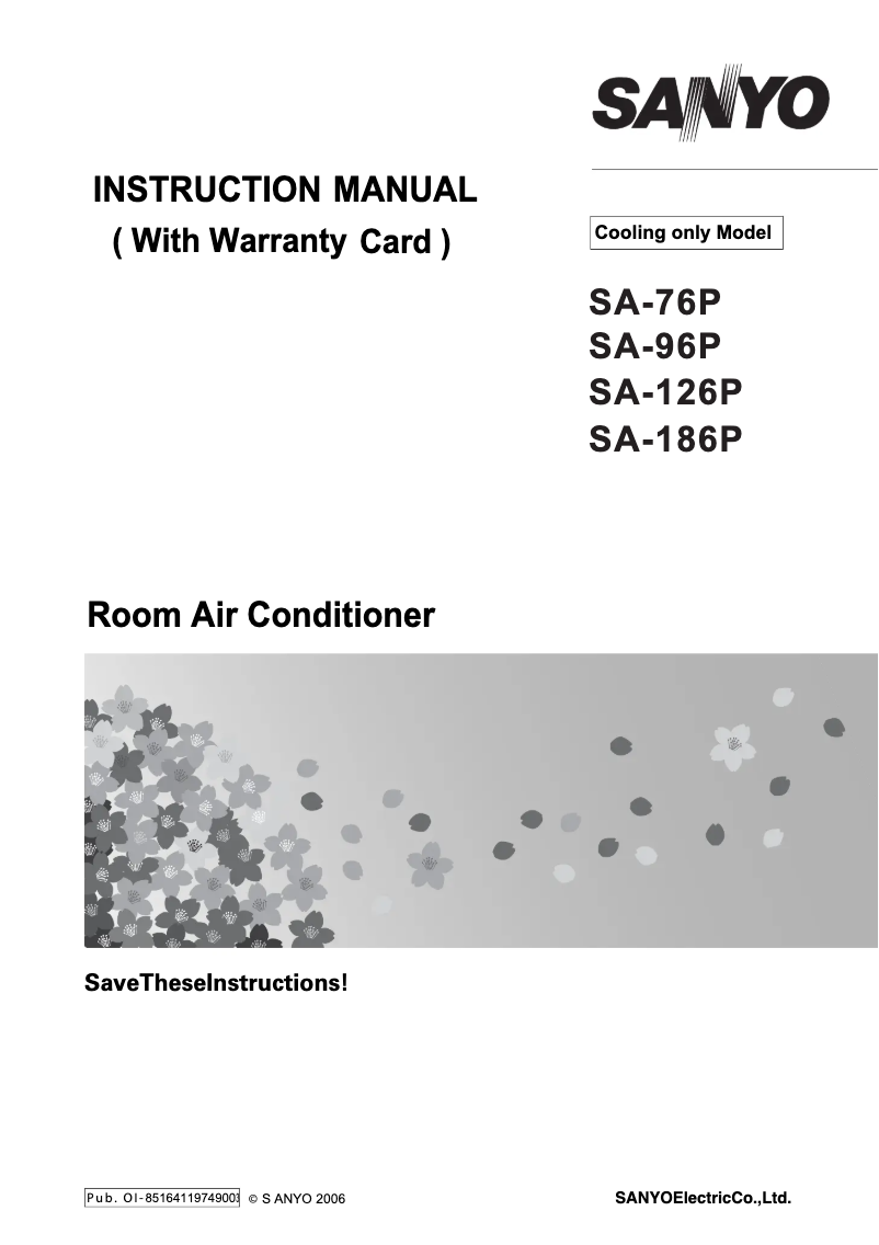 Page 1 de la notice Manuel utilisateur Sanyo SA-186P
