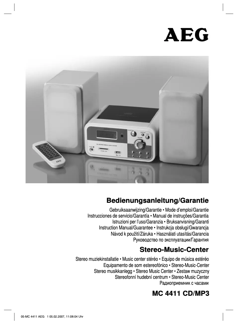 Page 1 de la notice Manuel utilisateur AEG MC 4411 CD/MP3