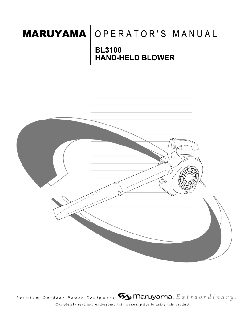 Page n°1 - Manuel utilisateur Maruyama BL3100
