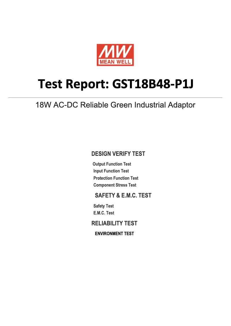 Page 1 de la notice Fiche technique Mean Well GST18B48-P1J