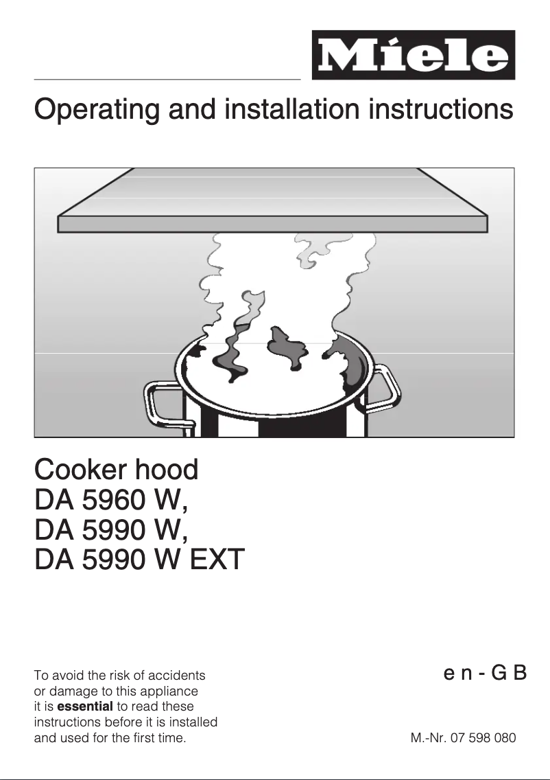 Image de la première page du manuel de l'appareil DA 5990 W