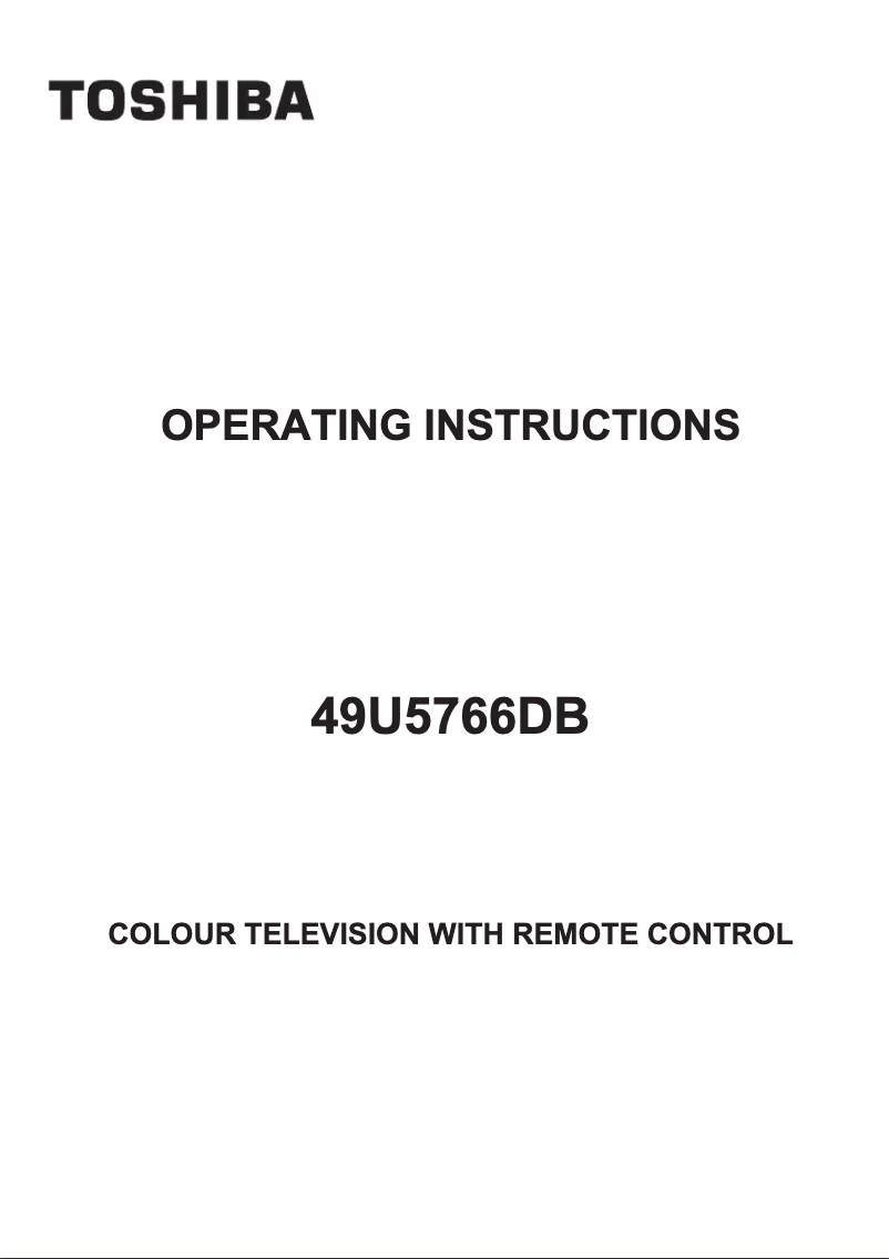 Page n°1 - Manuel utilisateur Toshiba 49U5766DB