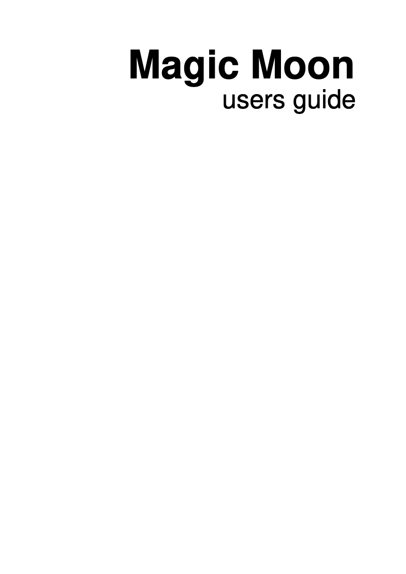 Image de la première page du manuel de l'appareil DJ Magic Moon