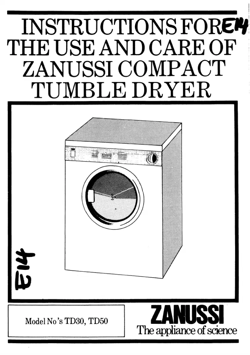 Page n°1 - Manuel utilisateur Zanussi TD30