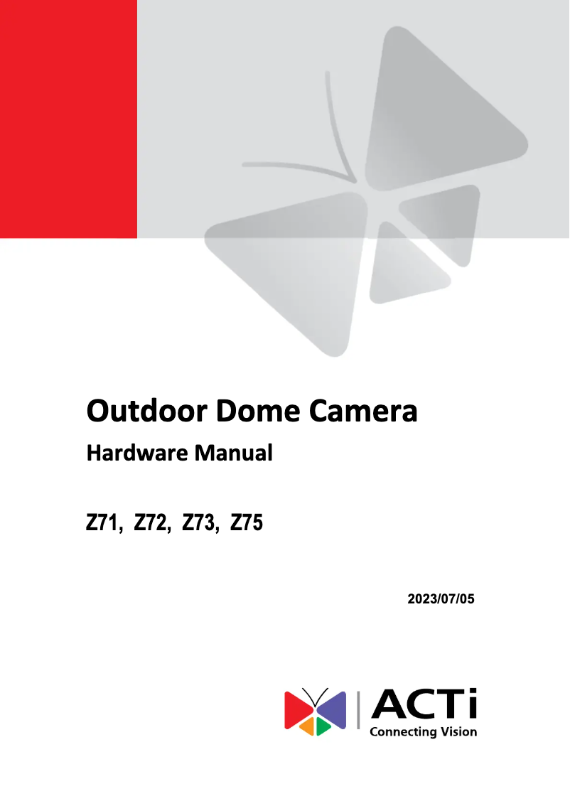 Image de la première page du manuel de l'appareil Z73