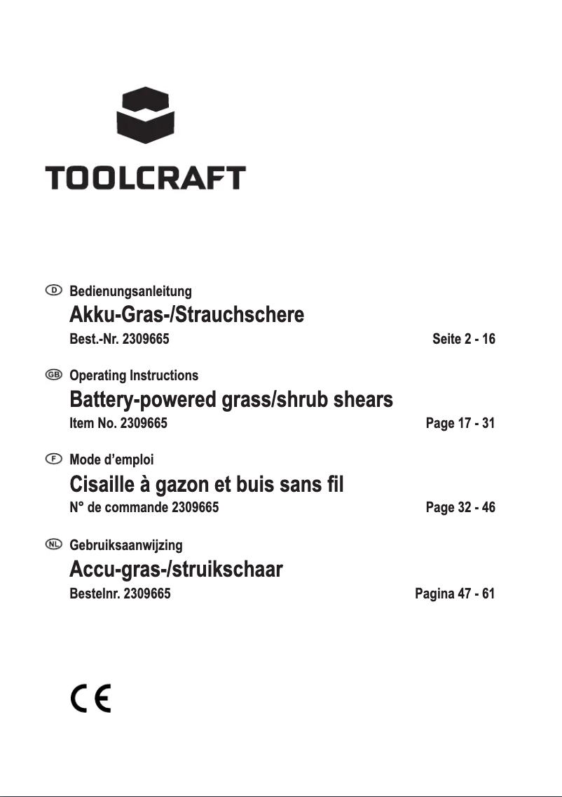 Page 1 de la notice Manuel utilisateur Toolcraft GBS-L118