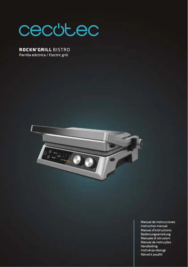 Page 1 de la notice Manuel utilisateur Cecotec Rockn'Grill Bistro