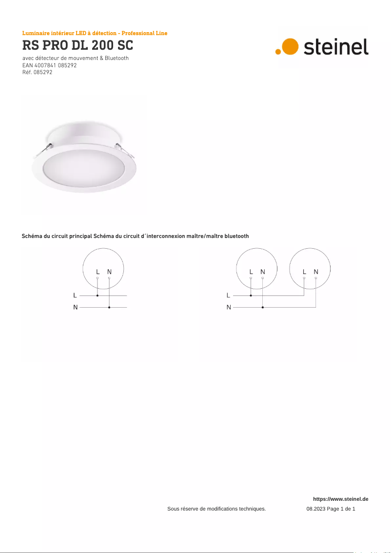 Image de la première page du manuel de l'appareil RS PRO DL 200 SC