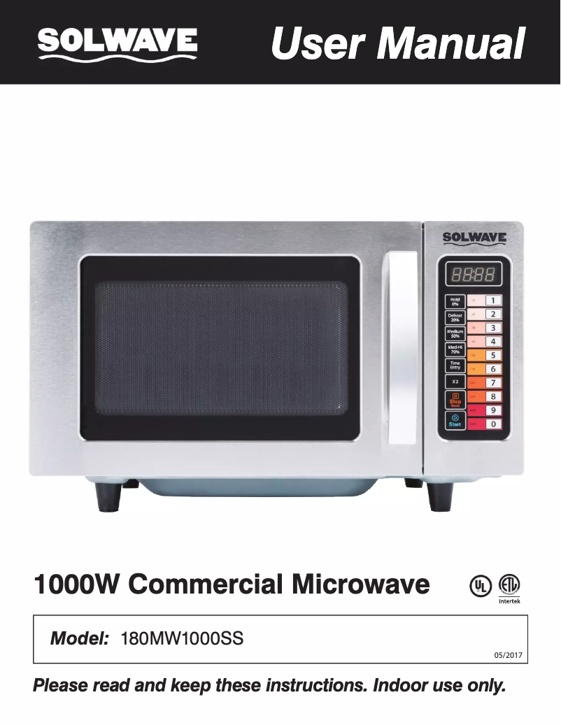 Page n°1 - Manuel utilisateur Solwave 180MW1000SS