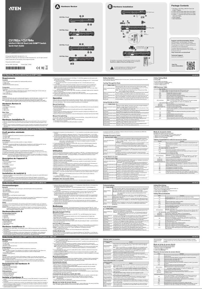 Page 1 de la notice Manuel utilisateur ATen CS1784A