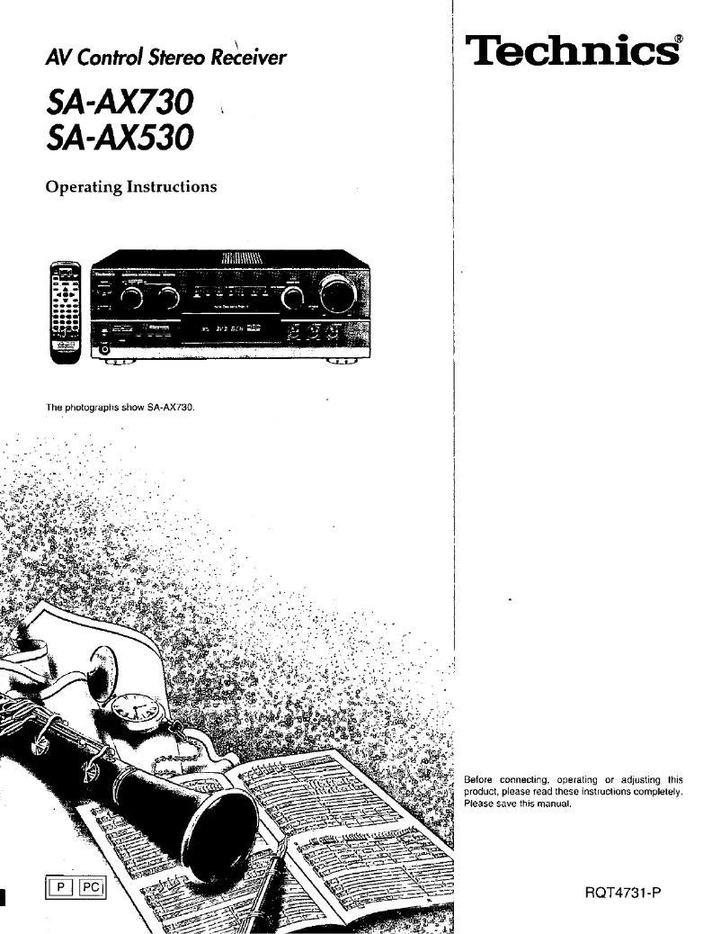 Image de la première page du manuel de l'appareil SA-AX730