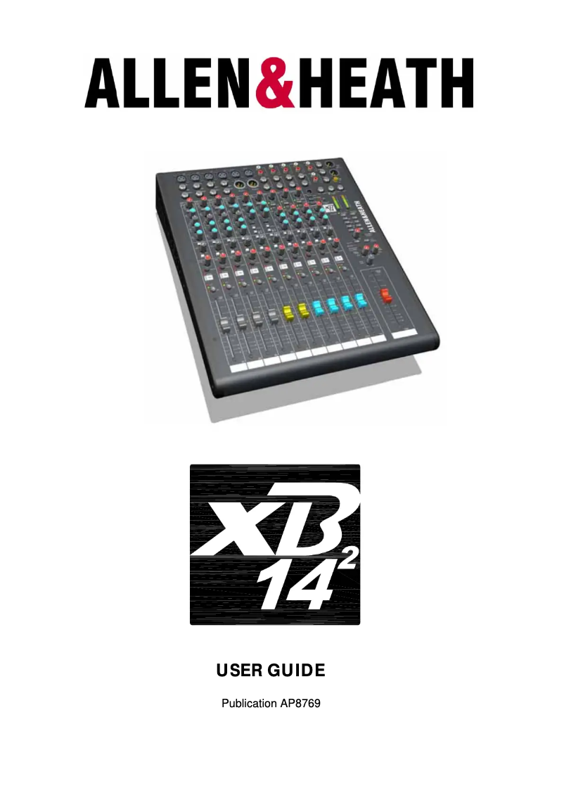 Page n°1 - Manuel utilisateur Allen & Heath XB-14²