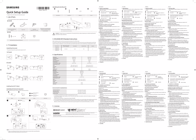Page 1 de la notice Manuel utilisateur Samsung HG55ET670UH