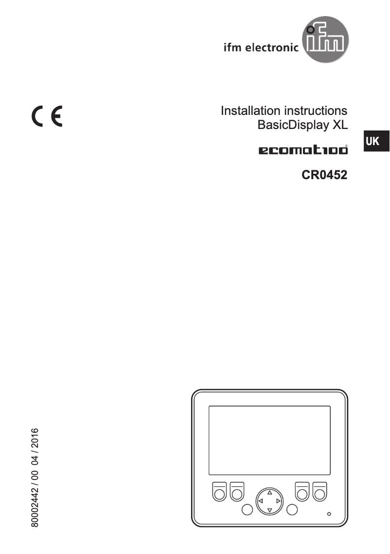 Page n°1 - Manuel utilisateur IFM EC0406