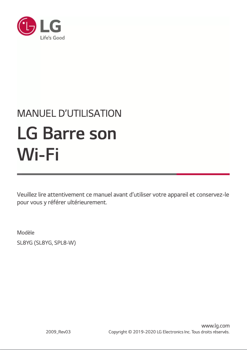 Página 1 del manual Manual de usuario LG SL8YG